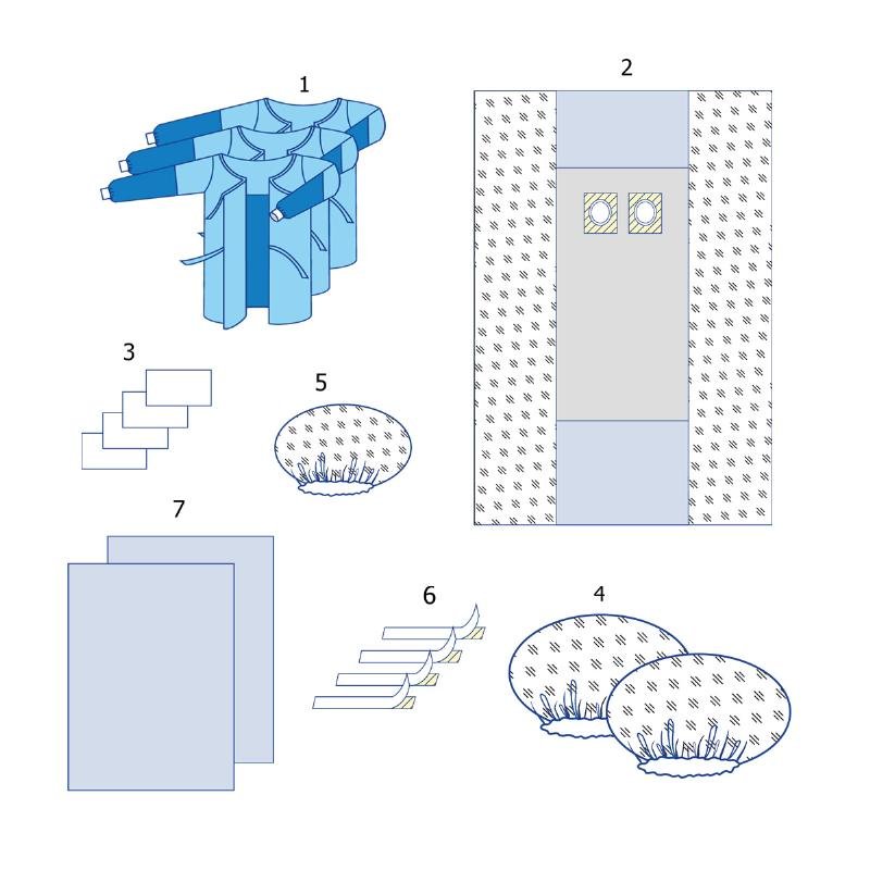 Комплект одягу та покриттів операційних для кардіологічних операцій №1х Taipan-Pharm стерильний